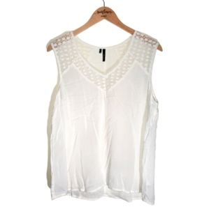 Maurice's Sleeveless White Blouse Tank Top